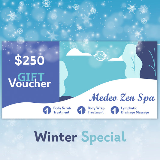 $250 for 1 body scrub treatment, 1 body wrap treatment and 1 lymphatic drainage message